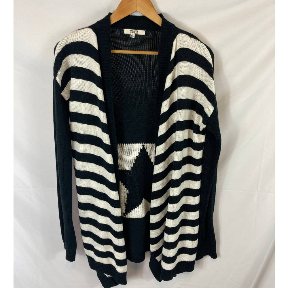 bb dakota star back black white stripe knit cardigan Medium